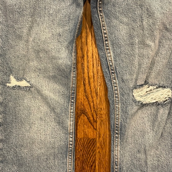 Zara distressed straight leg frayed hem jeans size 4 - Picture 4 of 12